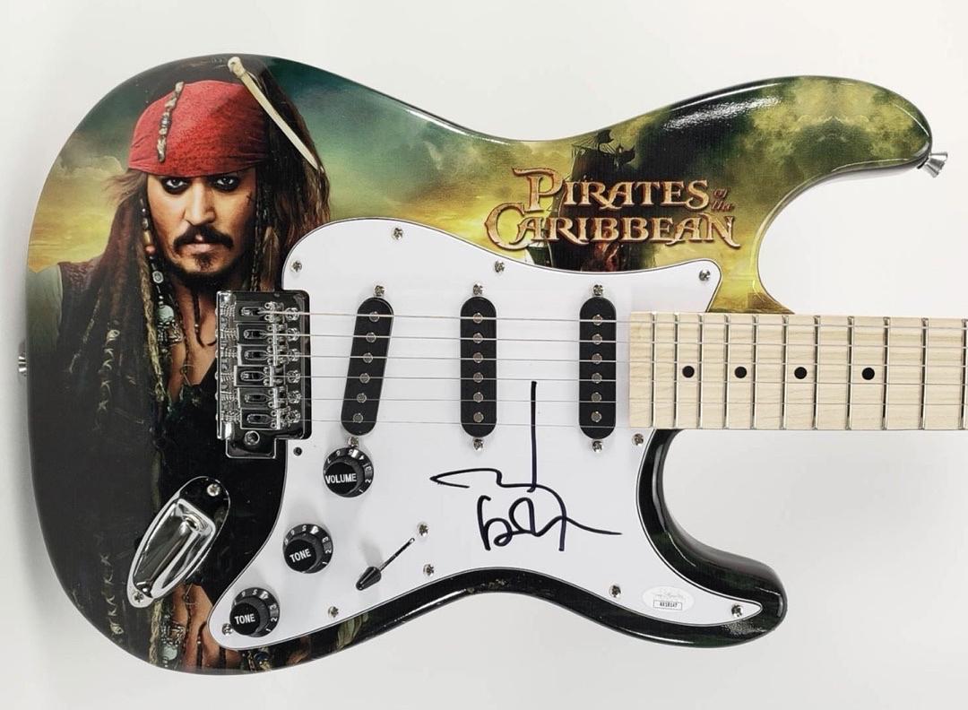 Johnny Depp Signed Guitar Pirates Of The Caribbean *VERY RARE* - JSA COA